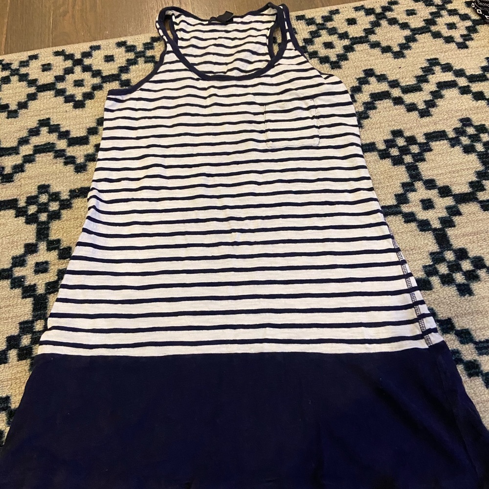 Gap Mini Tank Pocket Dress w Navy Stripes: XS
